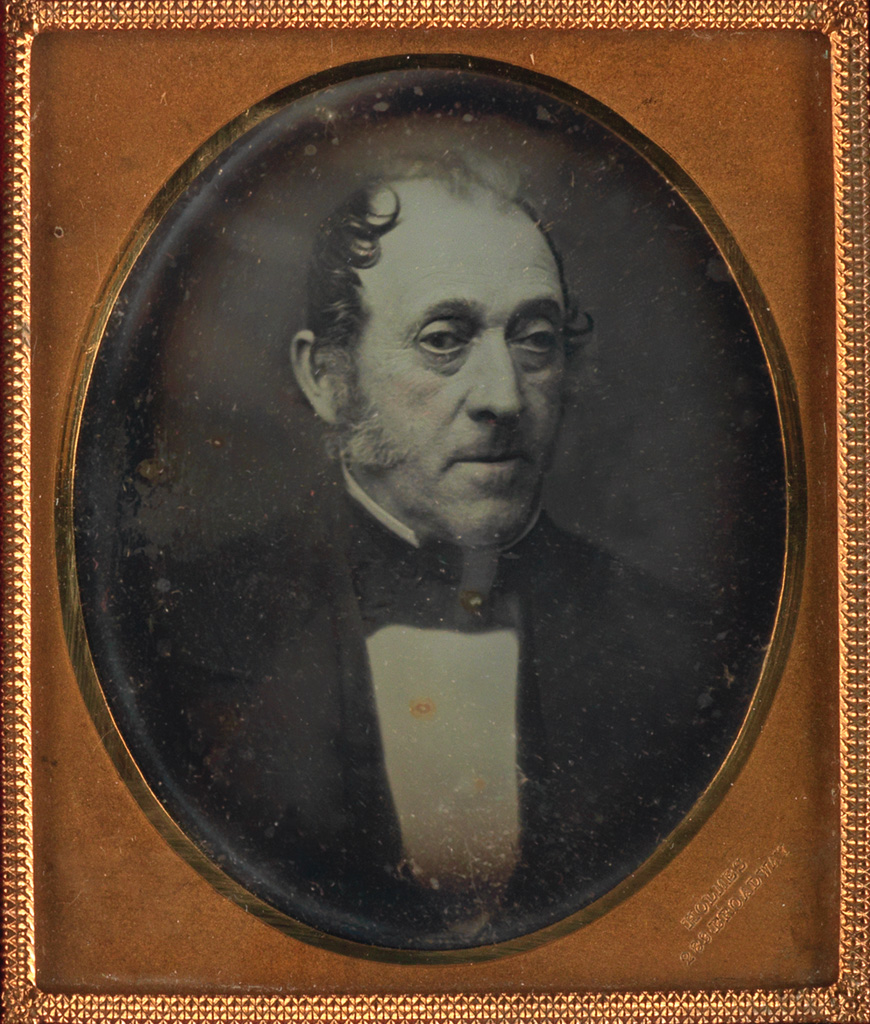 (MEDICAL) Sixth-plate copy daguerreotype of the remarkable American surgeon and professor Dr. Valentine Mott (1785-1865).